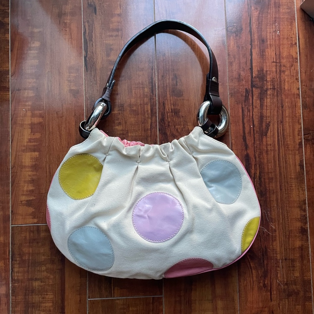 Vintage MOSCHINO Polka Dot Bag 💜💙💛